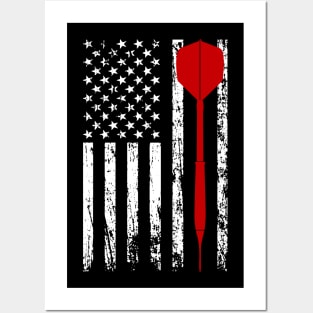 Darts Player USA Flag America Posters and Art